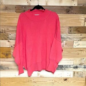Sharon Says So size Small Mock-neck Oversized Soft & Stretchy Coral Sweater